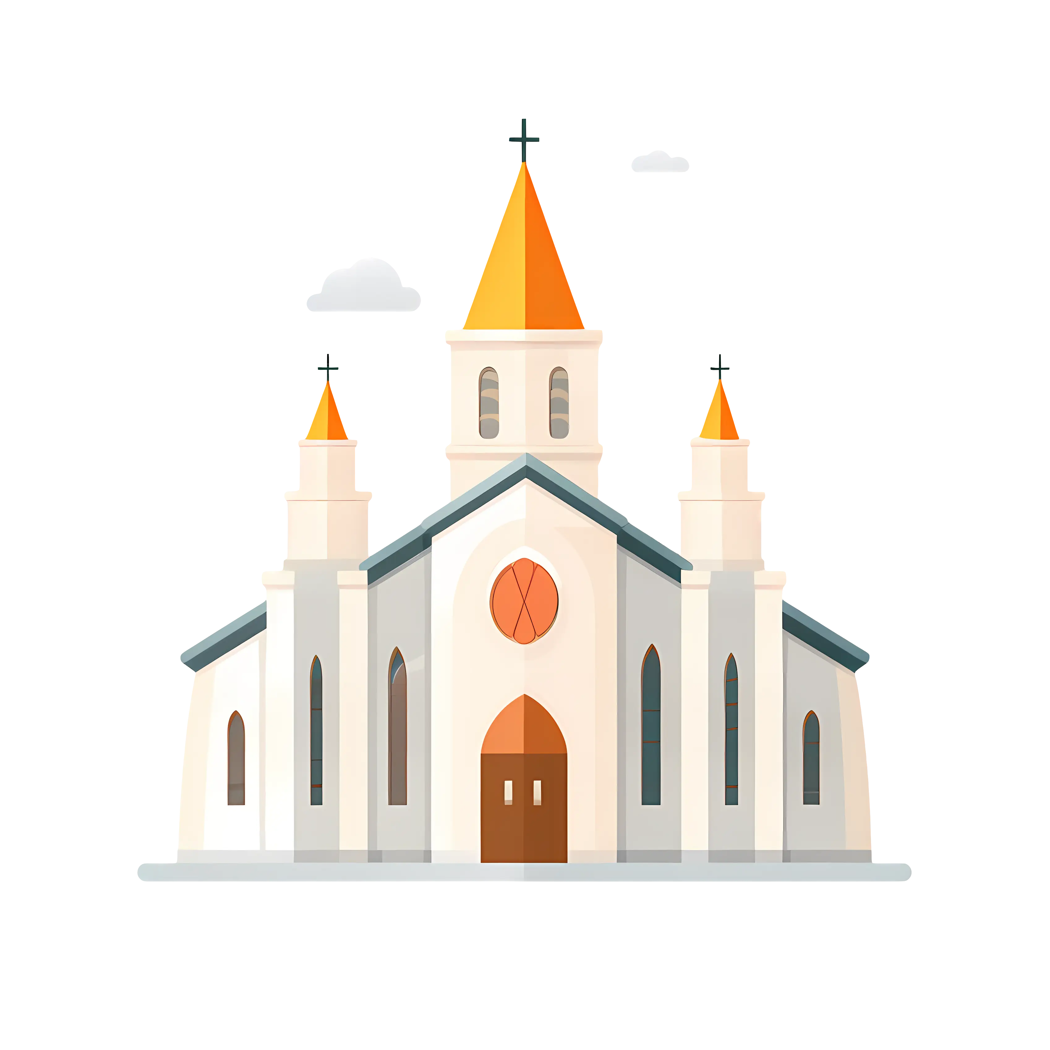 Cartoon Church Building Illustration