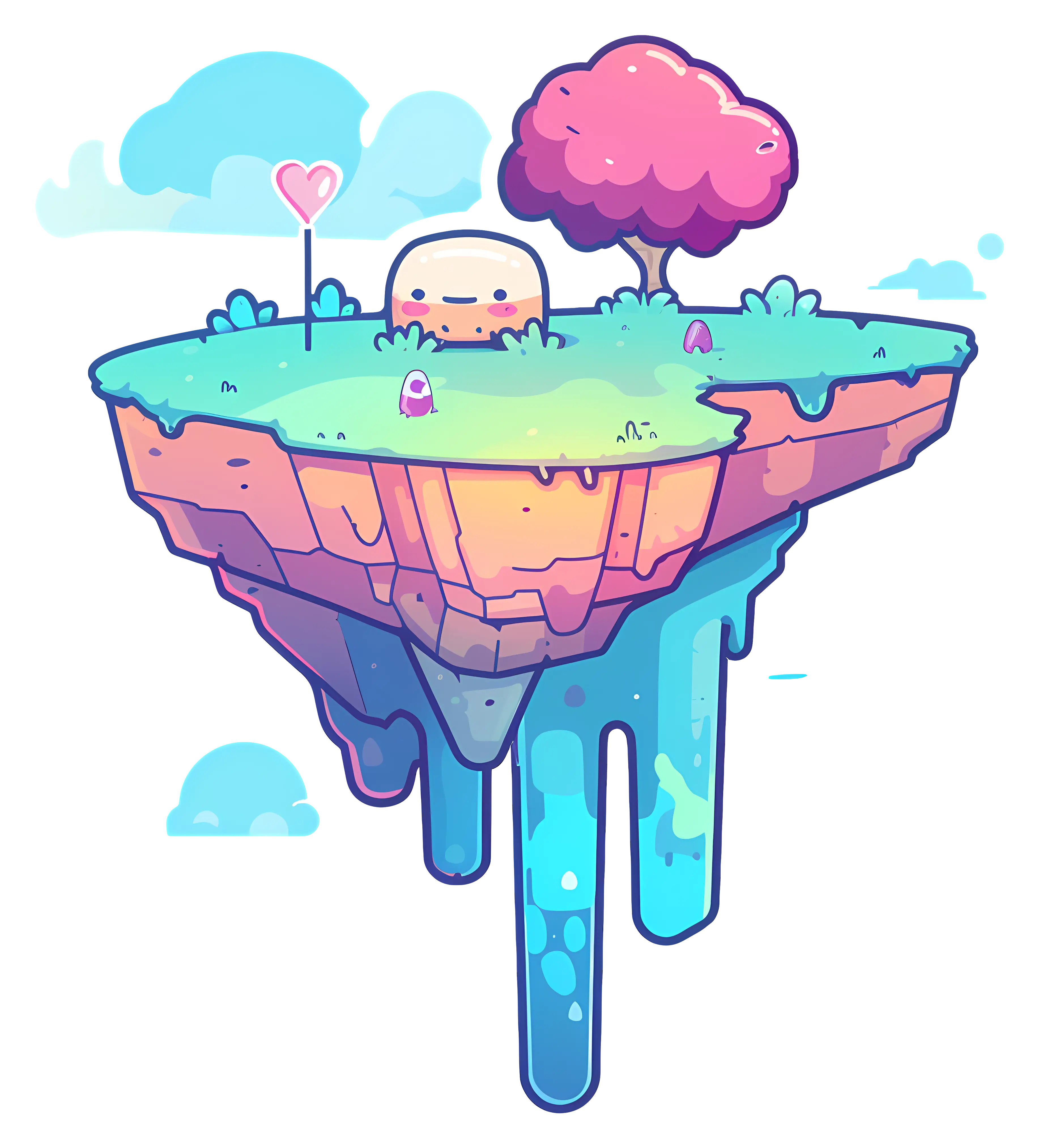 Cute Floating Island with Tree