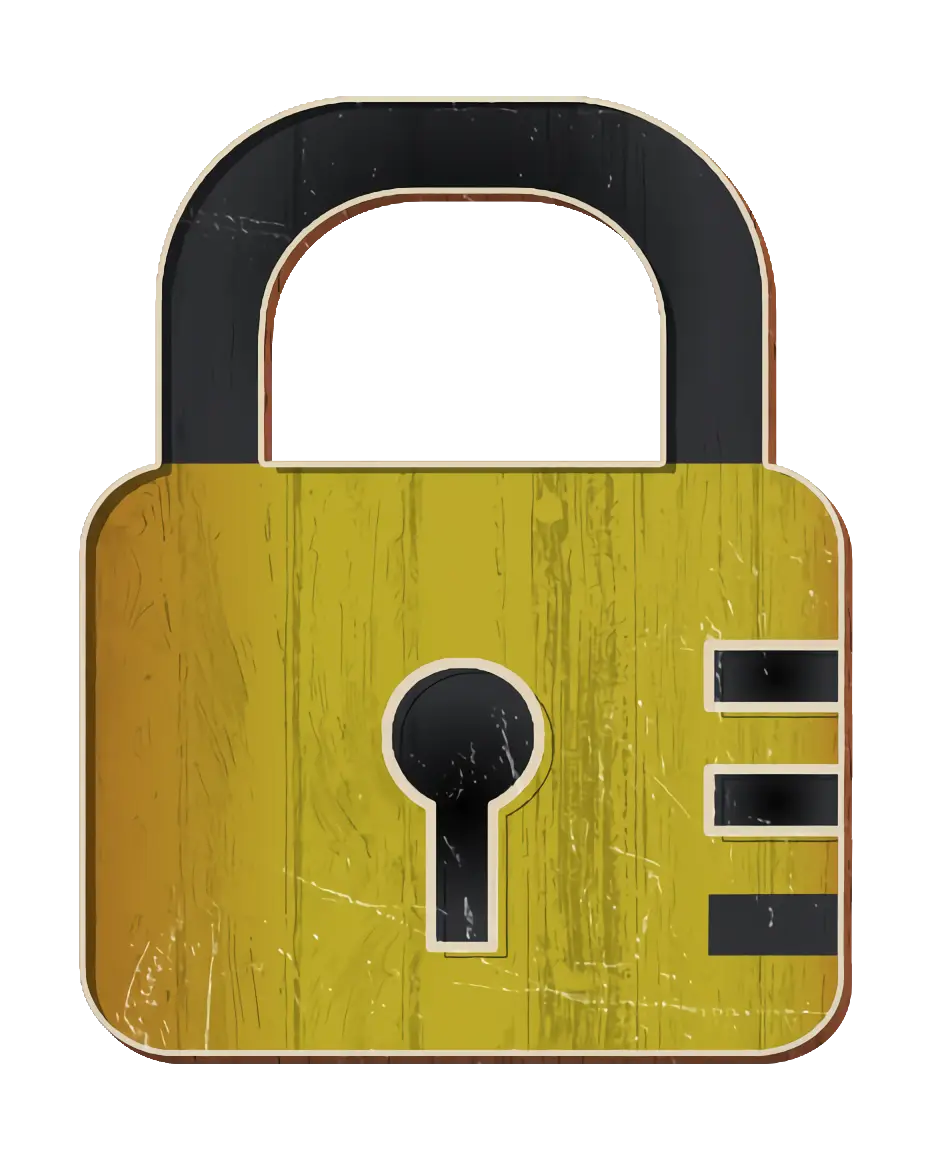 Rustic Golden Padlock with Antique Finish