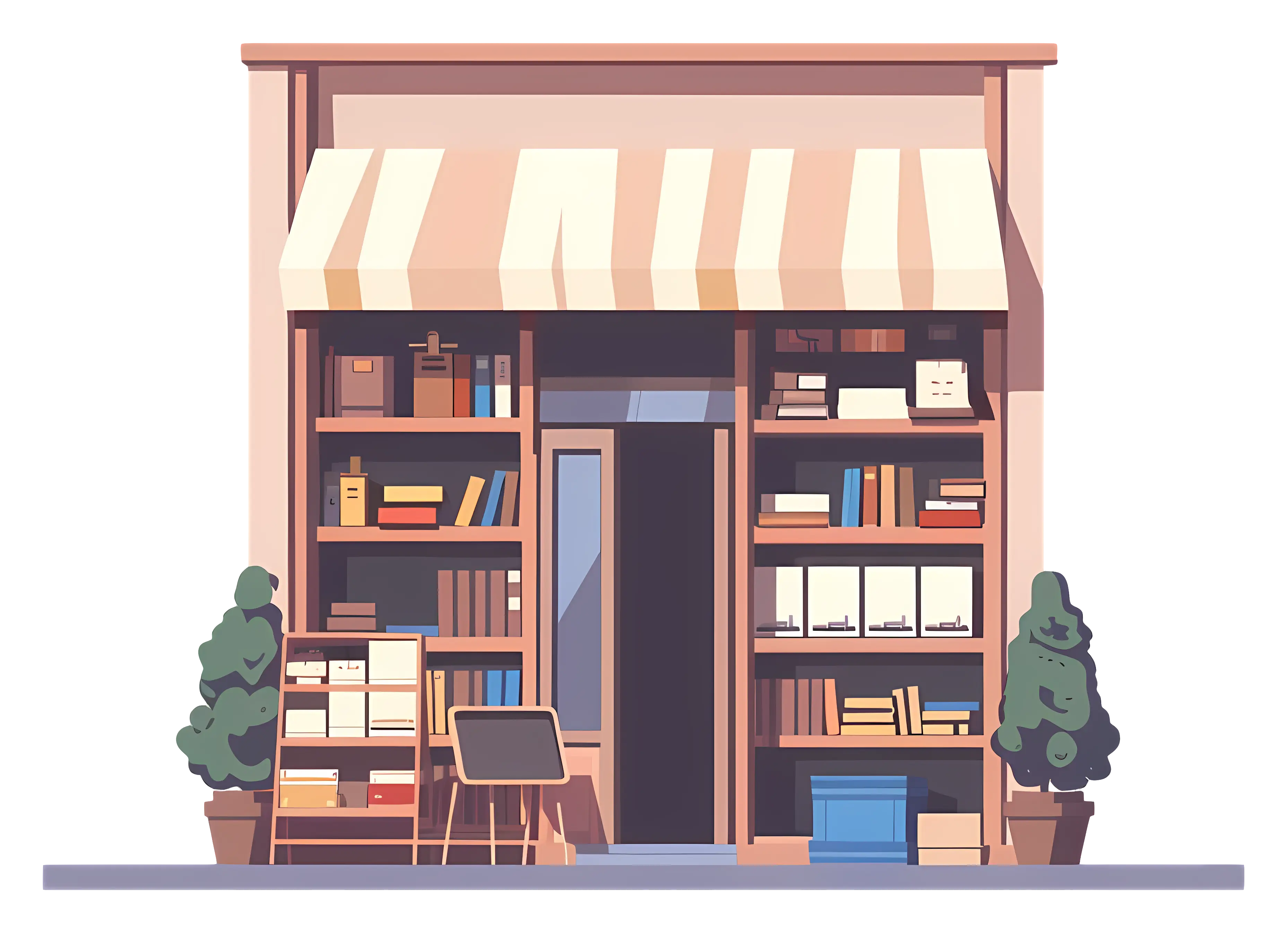Cozy Bookstore Storefront Display