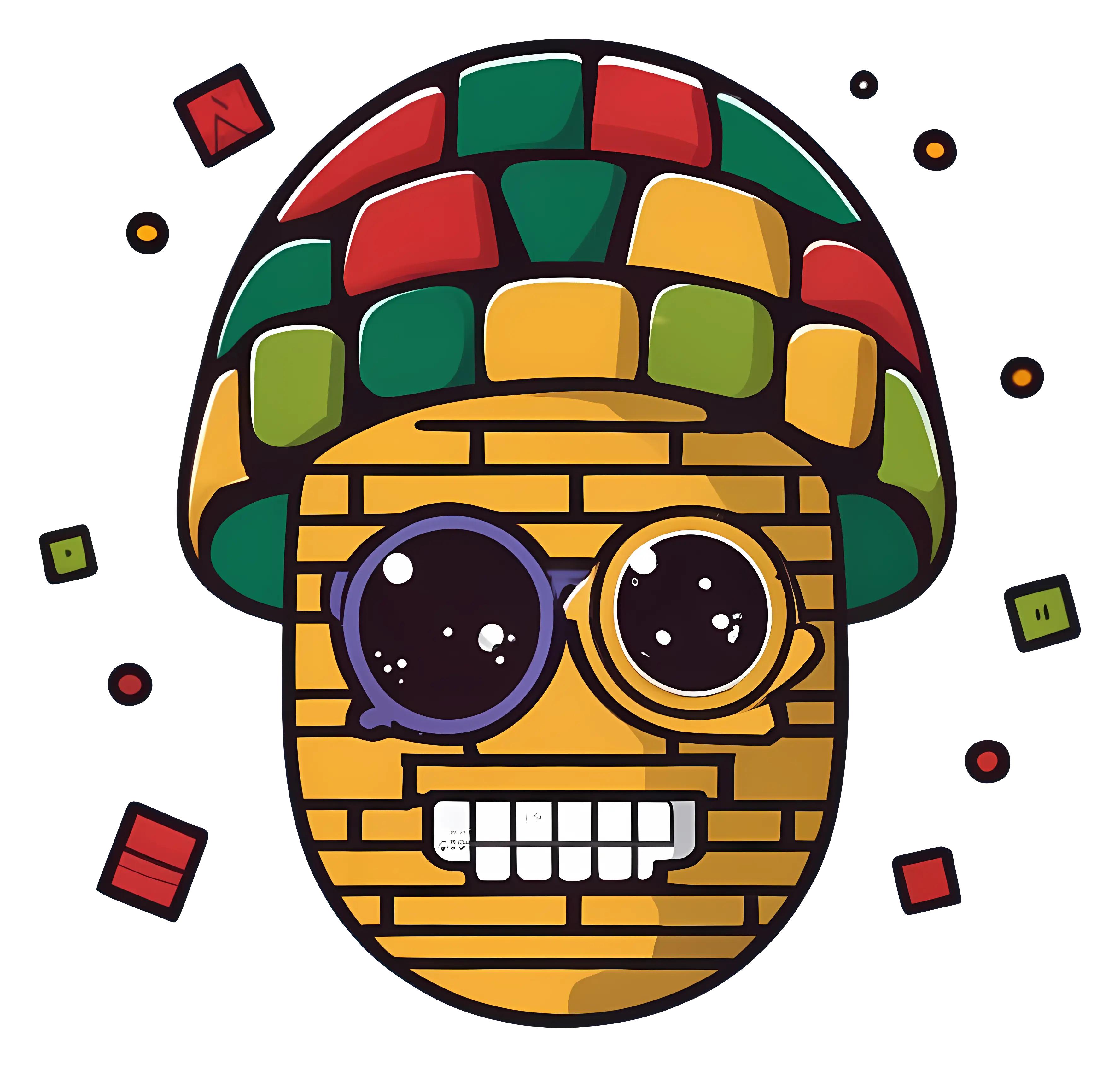 Cartoon Face with Hat and Glasses