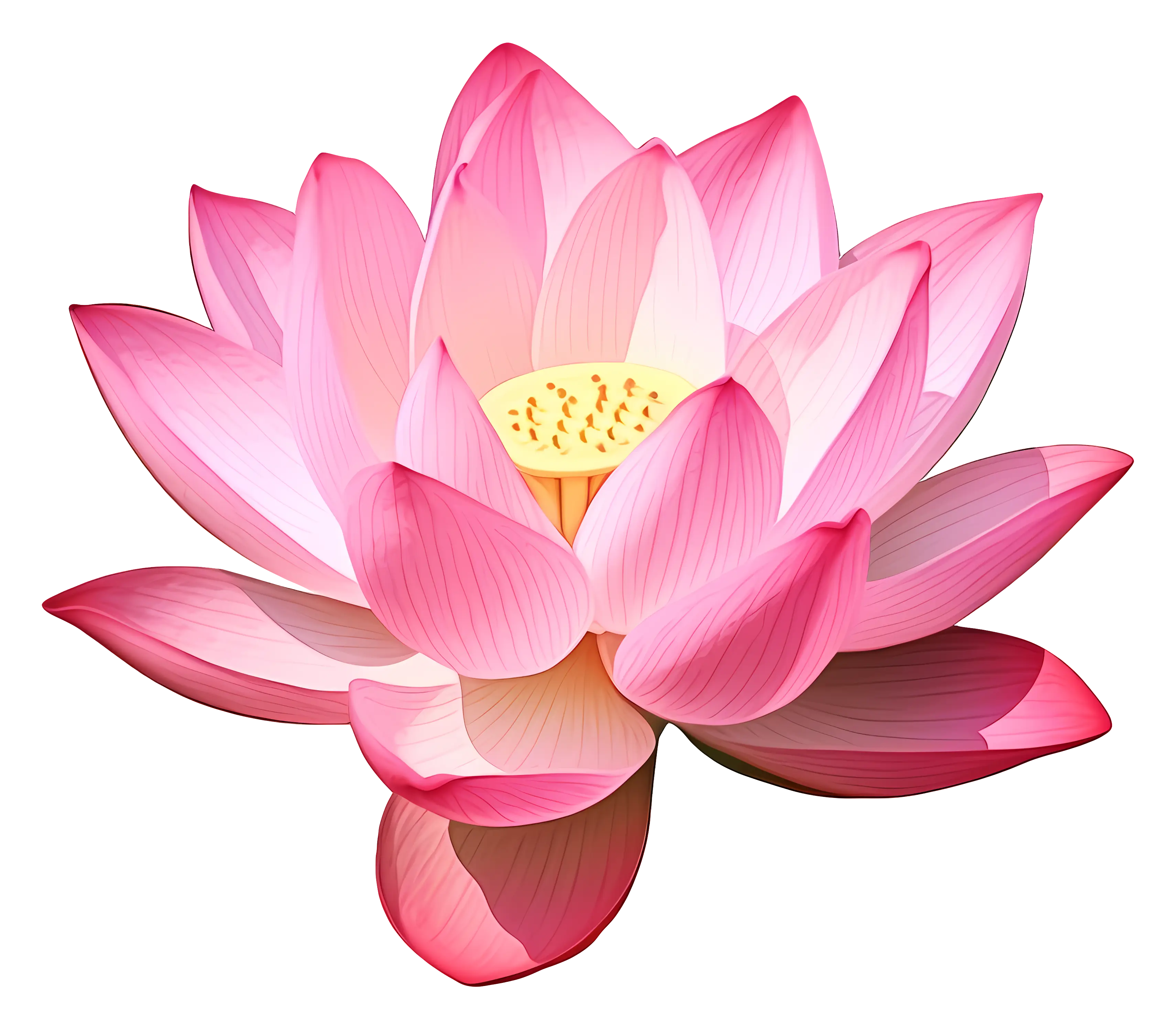 Pink Lotus Flower in Full Bloom