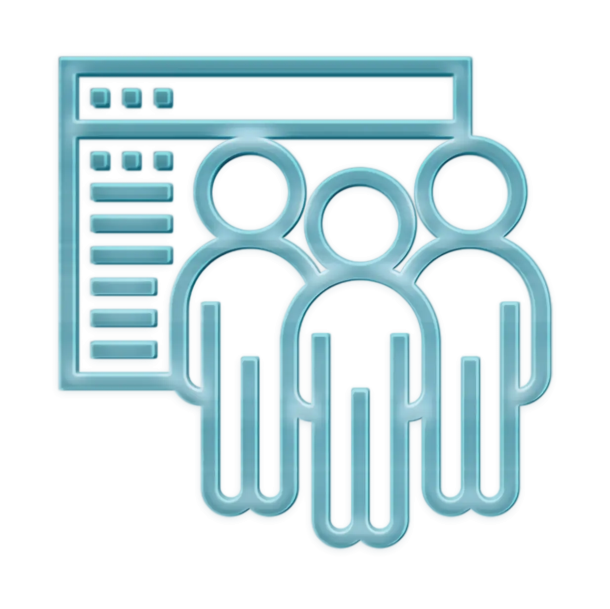 Blue People Icon with Website Interface