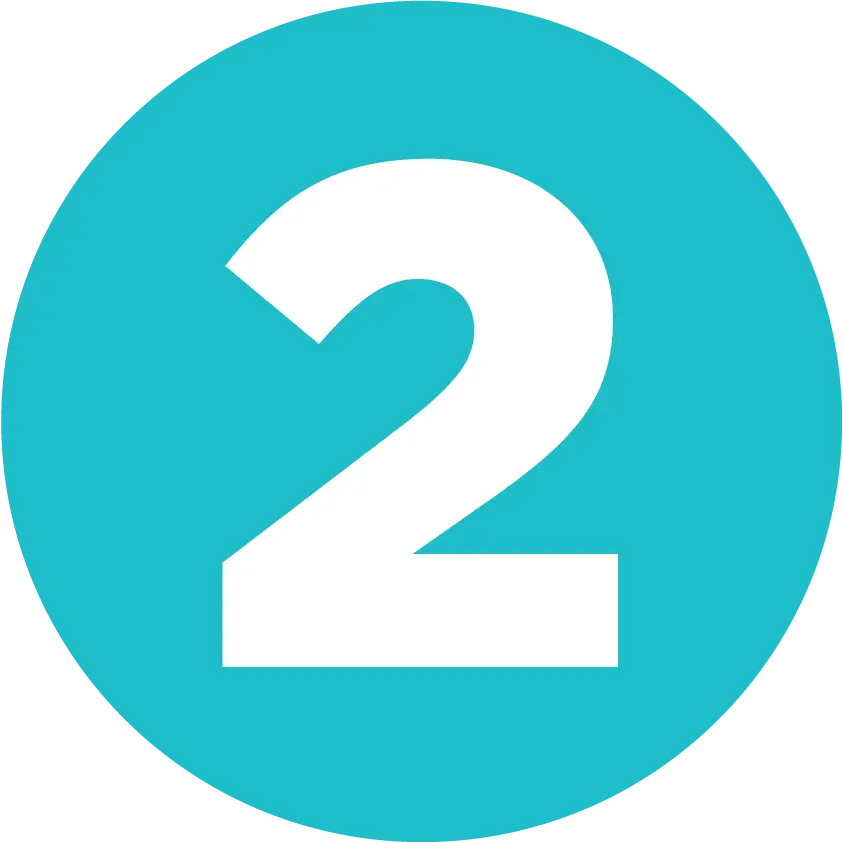 Number 2 in Blue Circle Icon