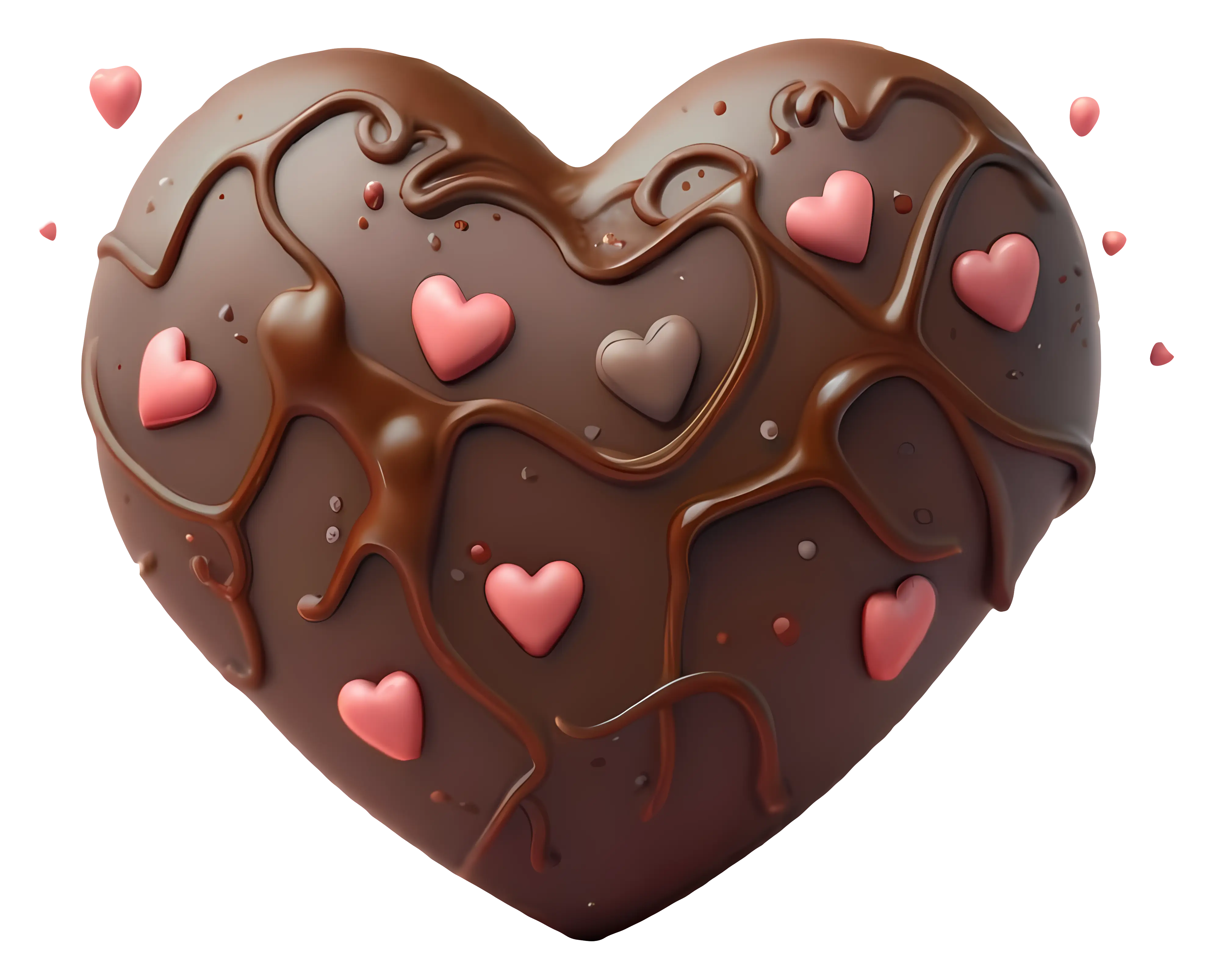 Chocolate Heart with Love Symbols