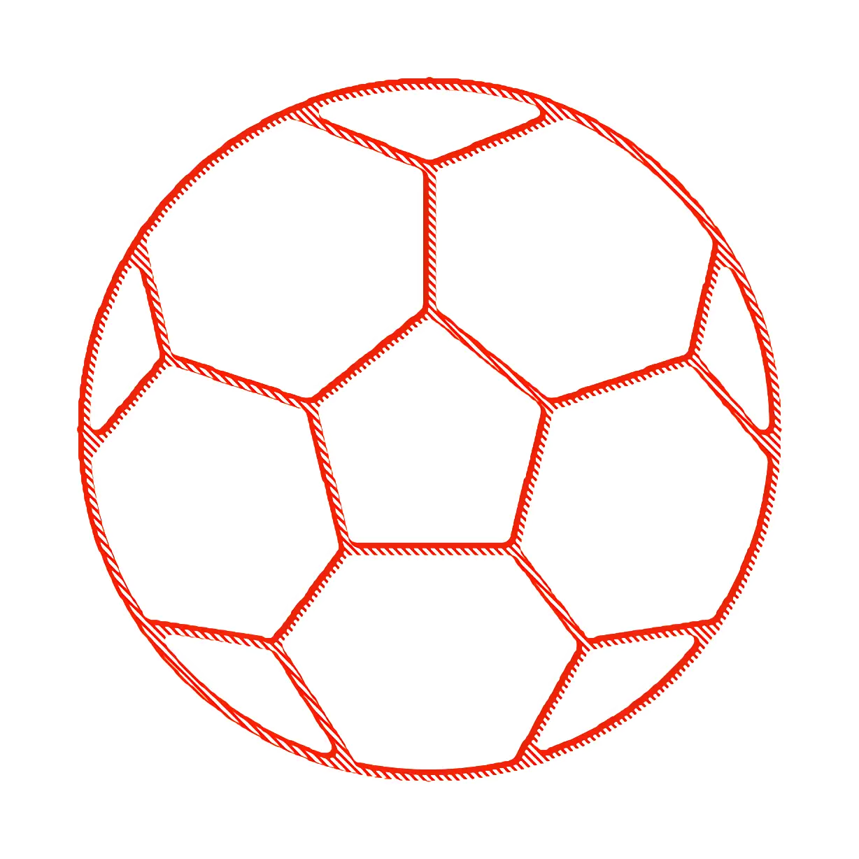 Red Soccer Ball Outline Art