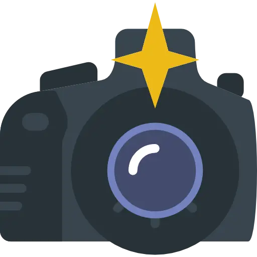 Illustrated Digital Camera with Sparkle