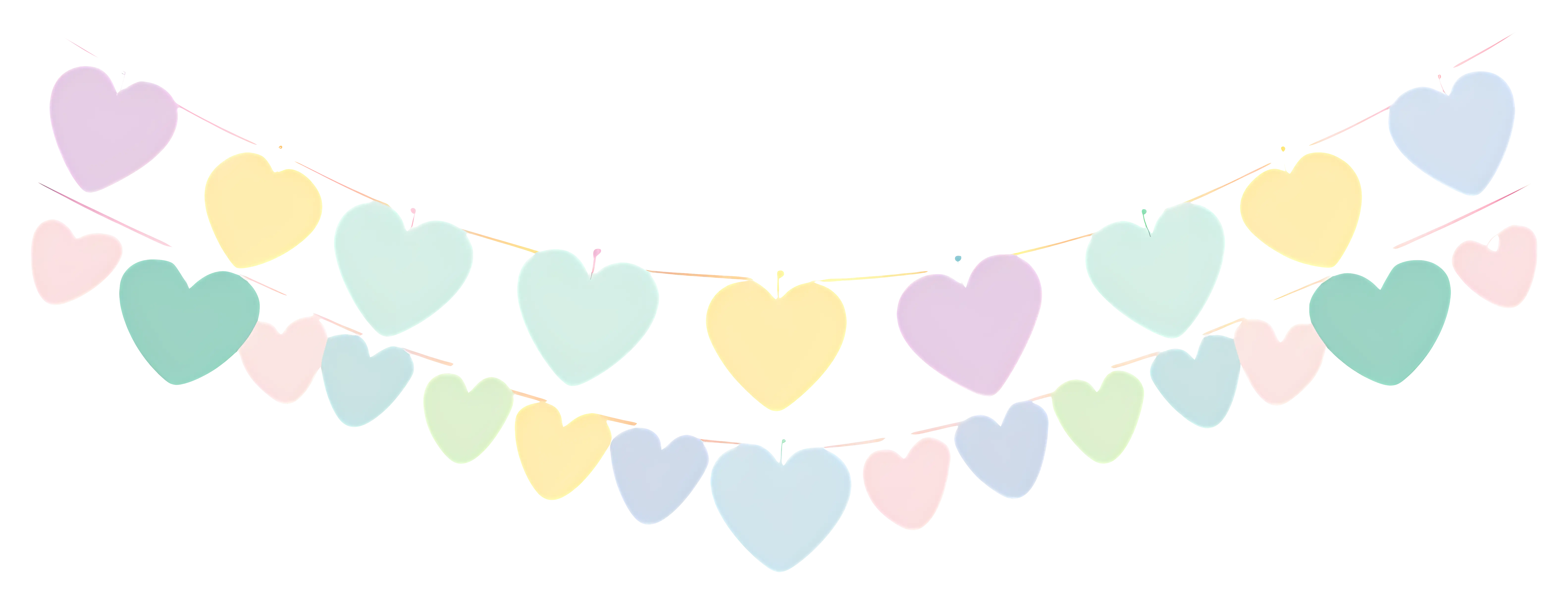 Pastel Heart Garland for Decorations