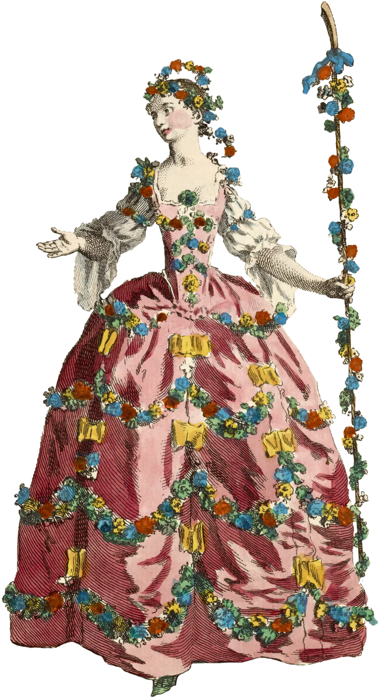 Historical Woman in Pink Gown