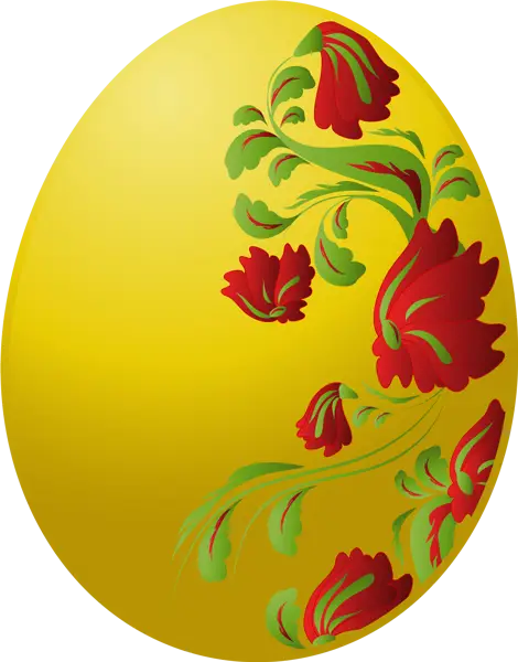 Yellow Floral Decorated Egg