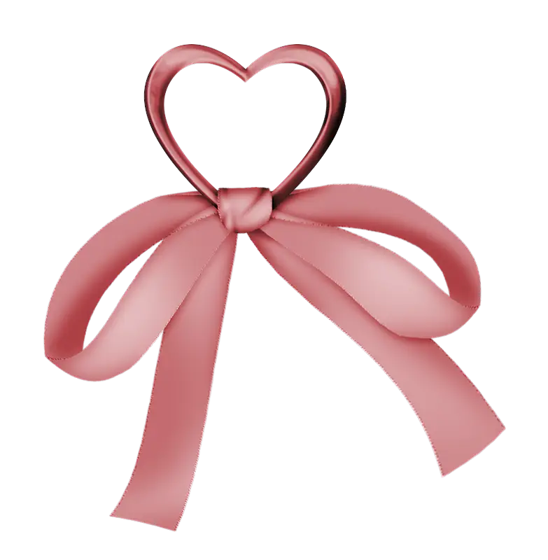 Pink Ribbon with Heart Decoration