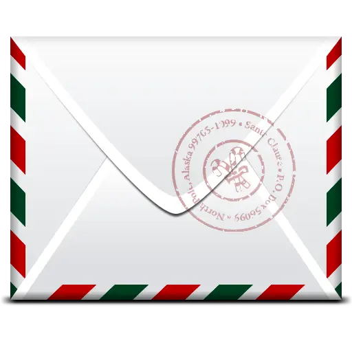 Christmas Envelope with Santa Stamp