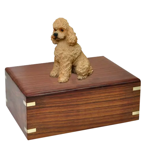 Dog Figurine on Wooden Box