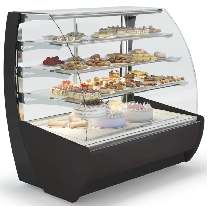 Glass Display Case with Pastries