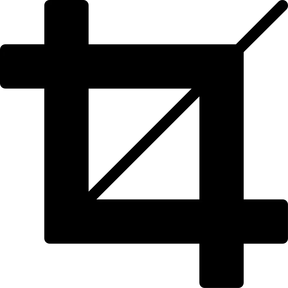 Black Crop Icon for Photo Editing Tools