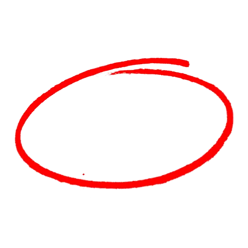 Red Hand-Drawn Oval Circle Marker