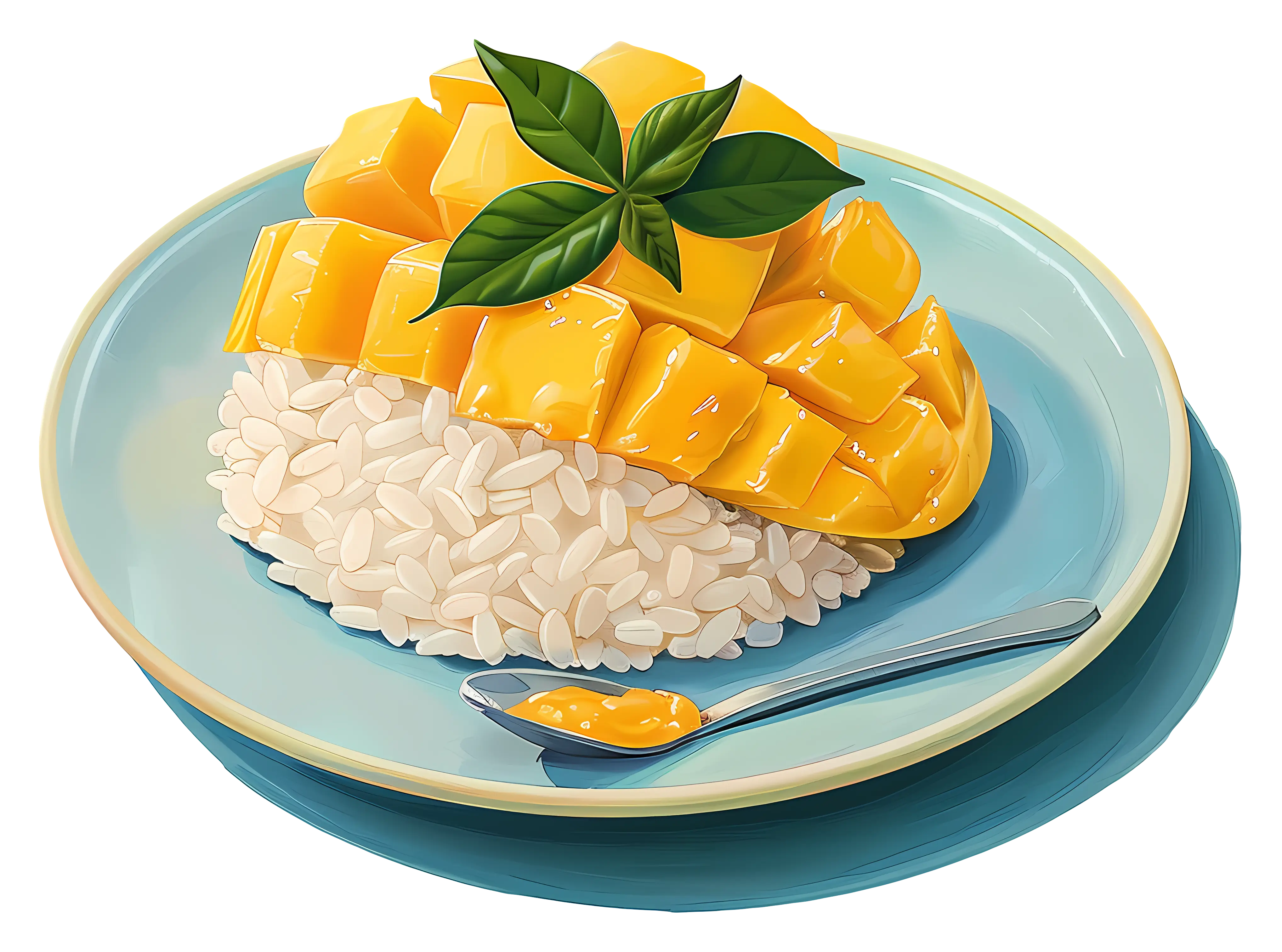 Delicious Mango Sticky Rice with Fresh Mint