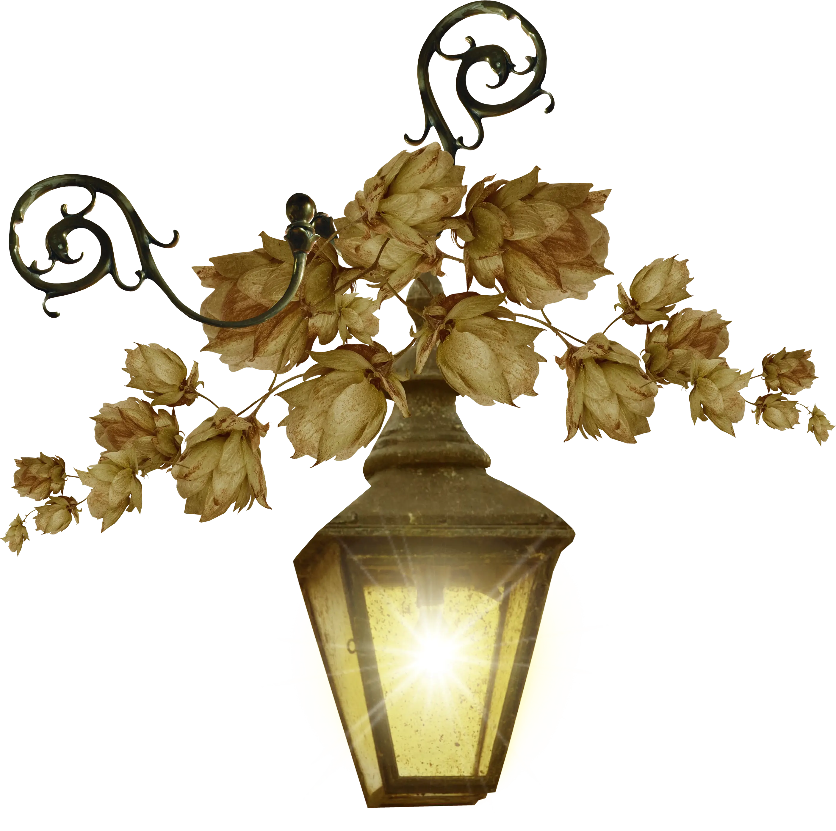 Vintage Lantern with Flowers