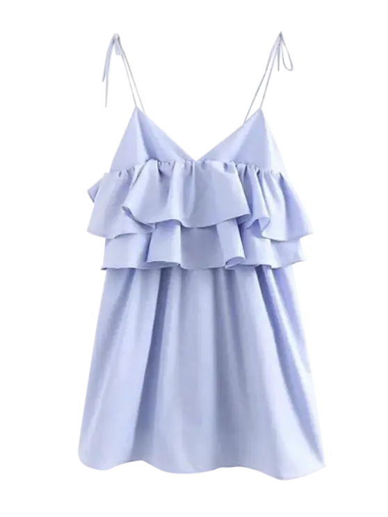 Light Blue Dress with Ruffles
