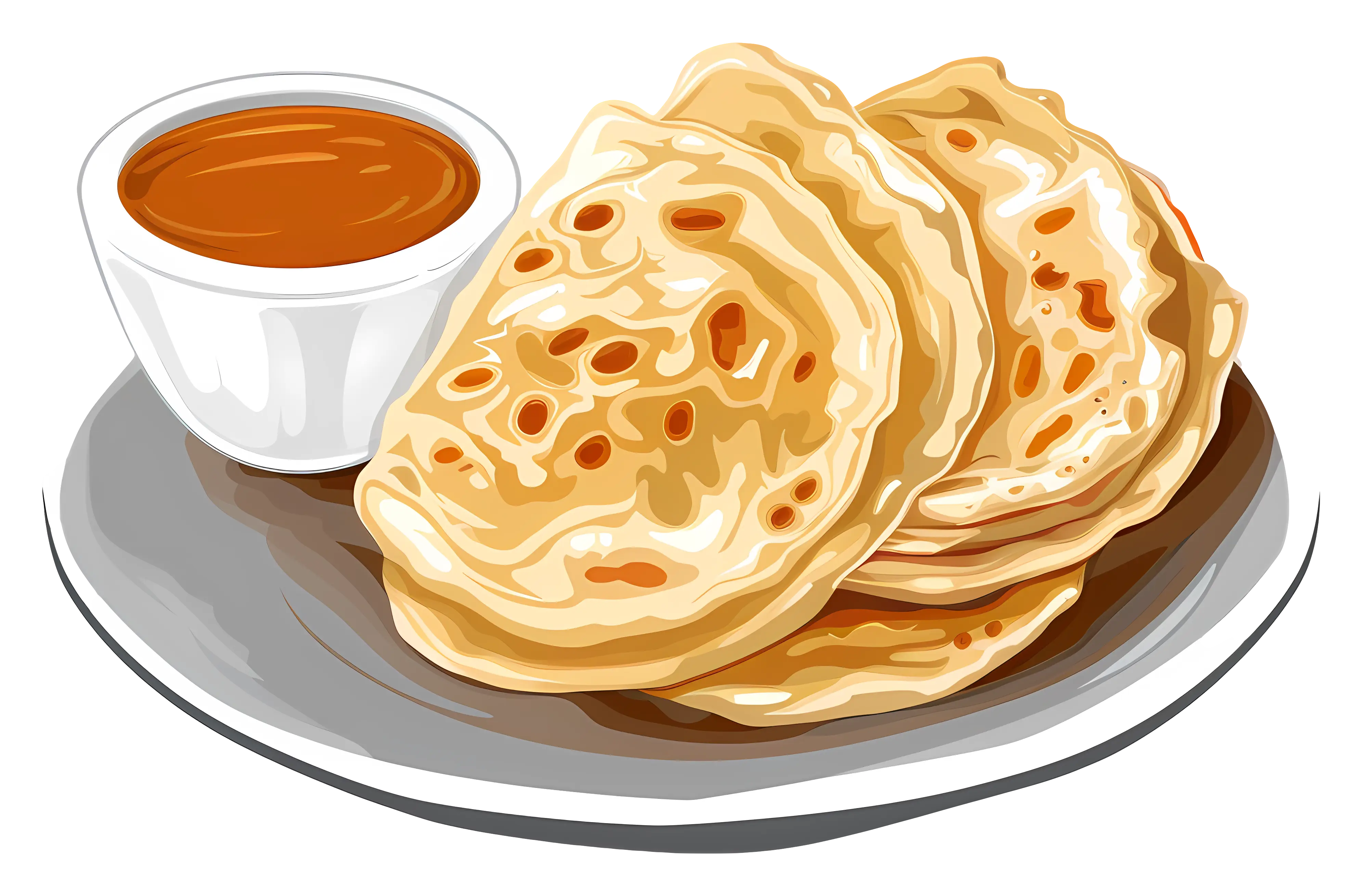 Delicious Paratha with Sauce