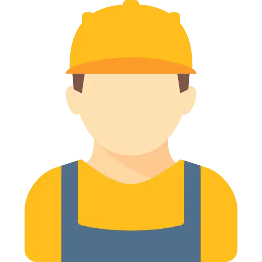 Yellow Construction Worker Avatar Illustration