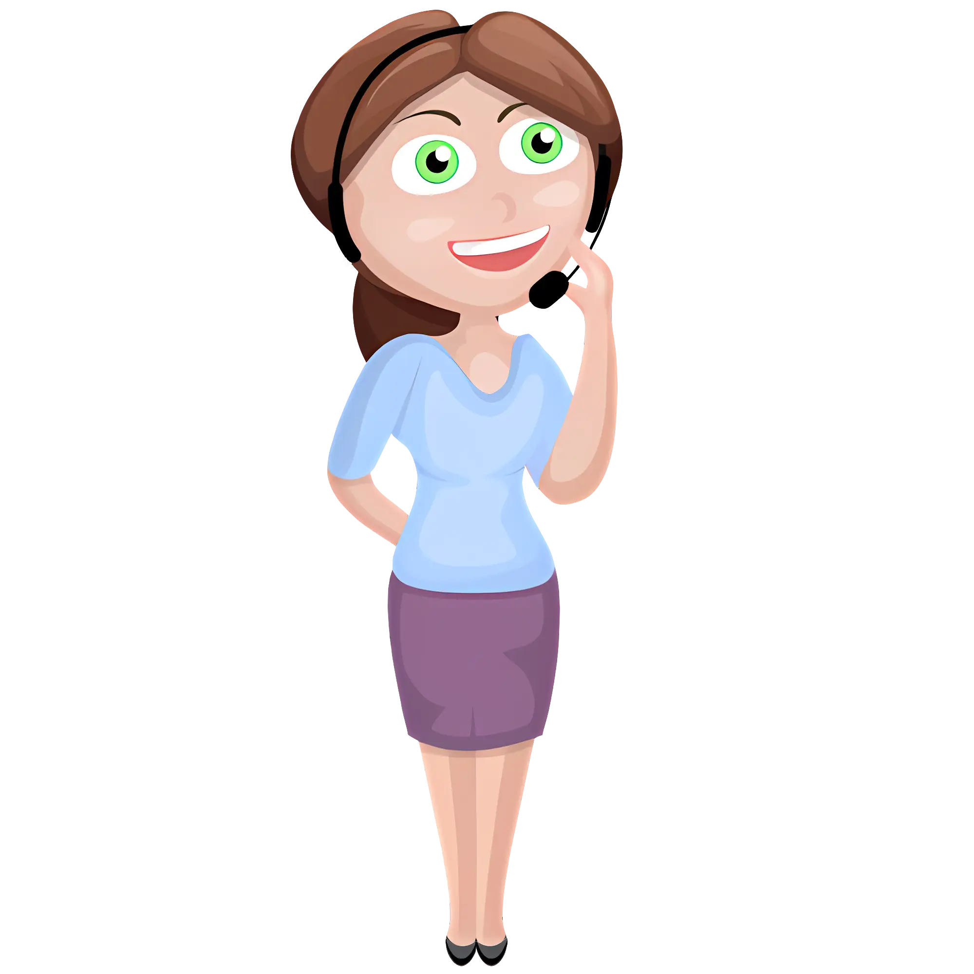 Cartoon Customer Service Agent Illustration