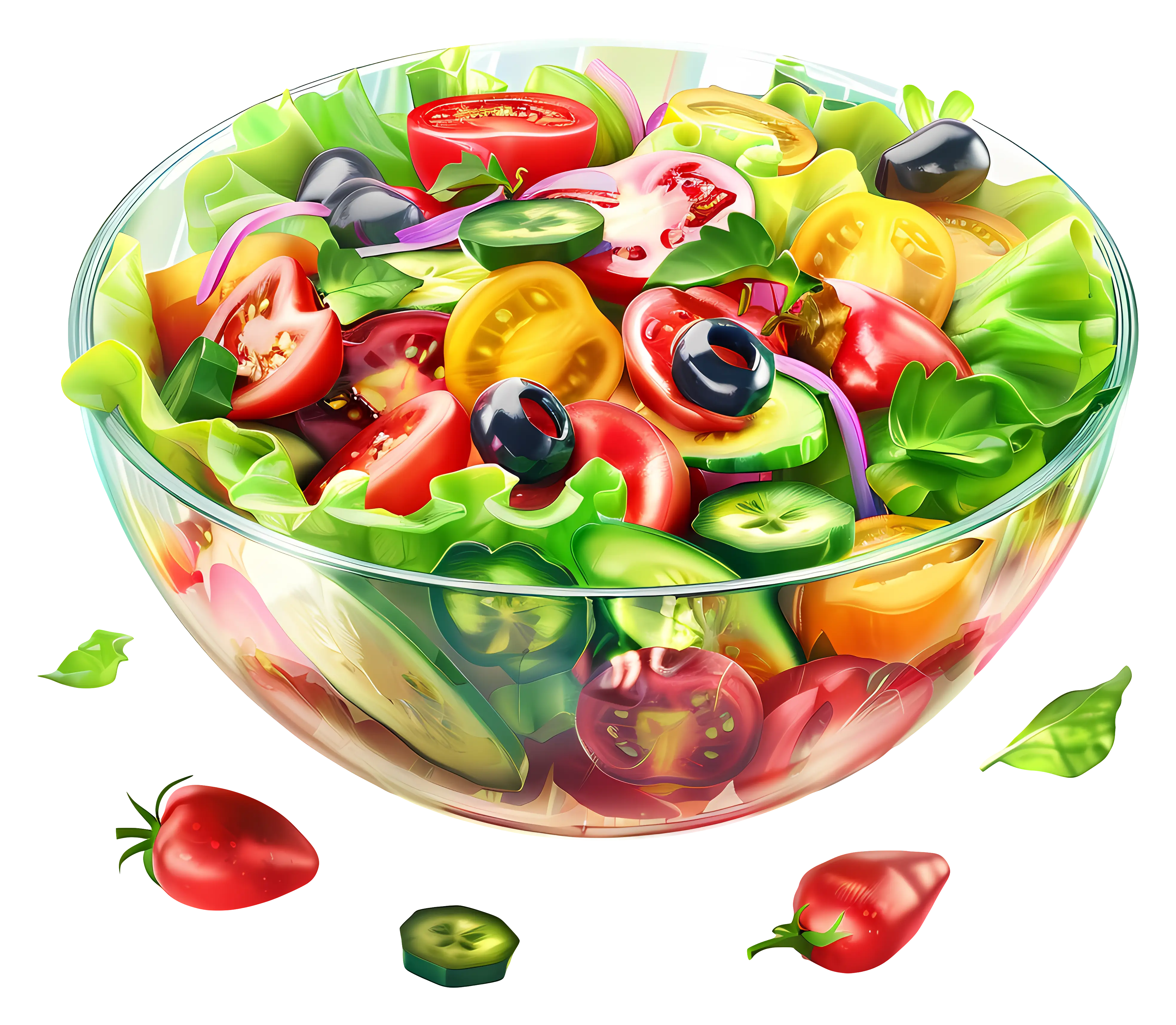 Colorful Salad Bowl with Fresh Vegetables