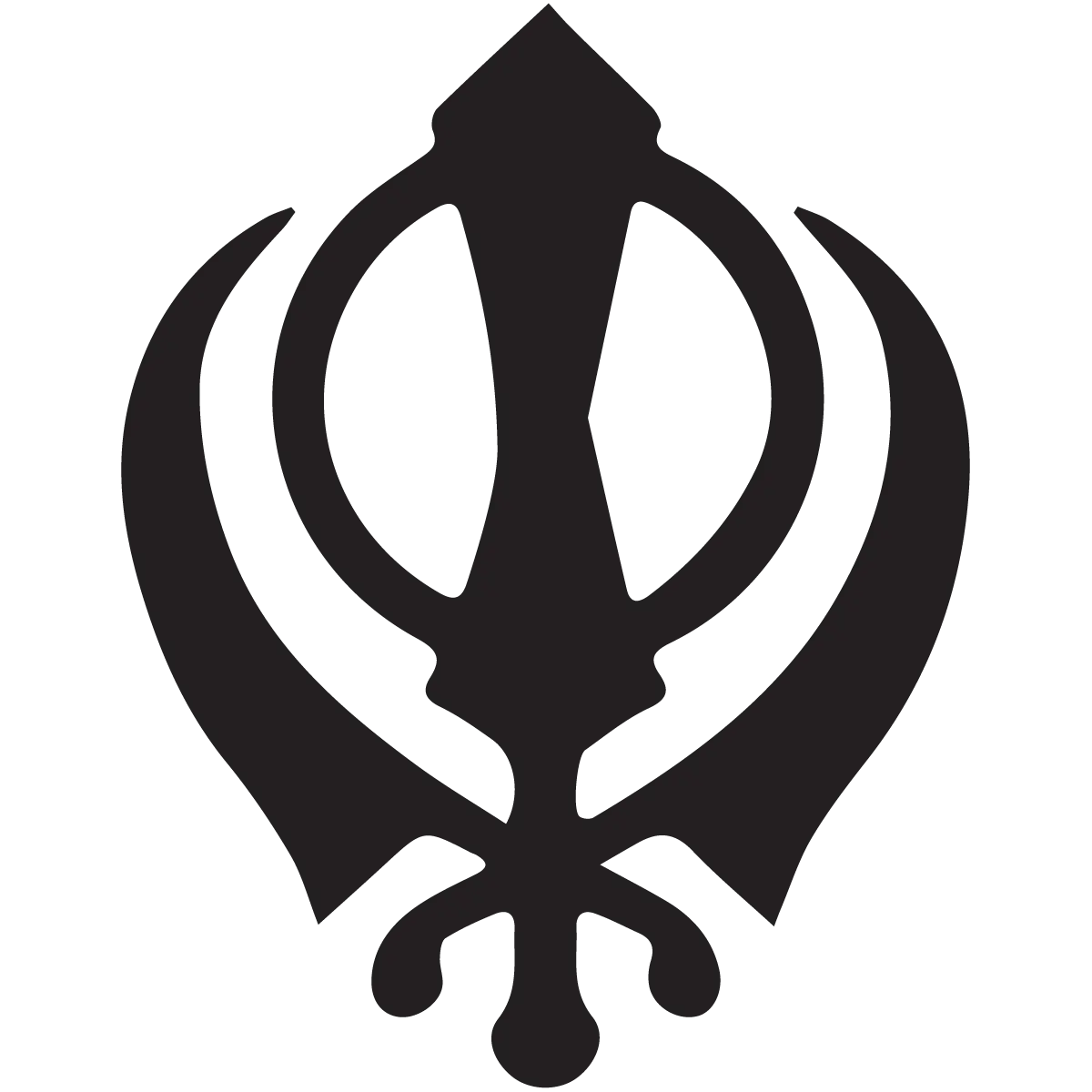 Black Khanda Sikhism Religious Symbol