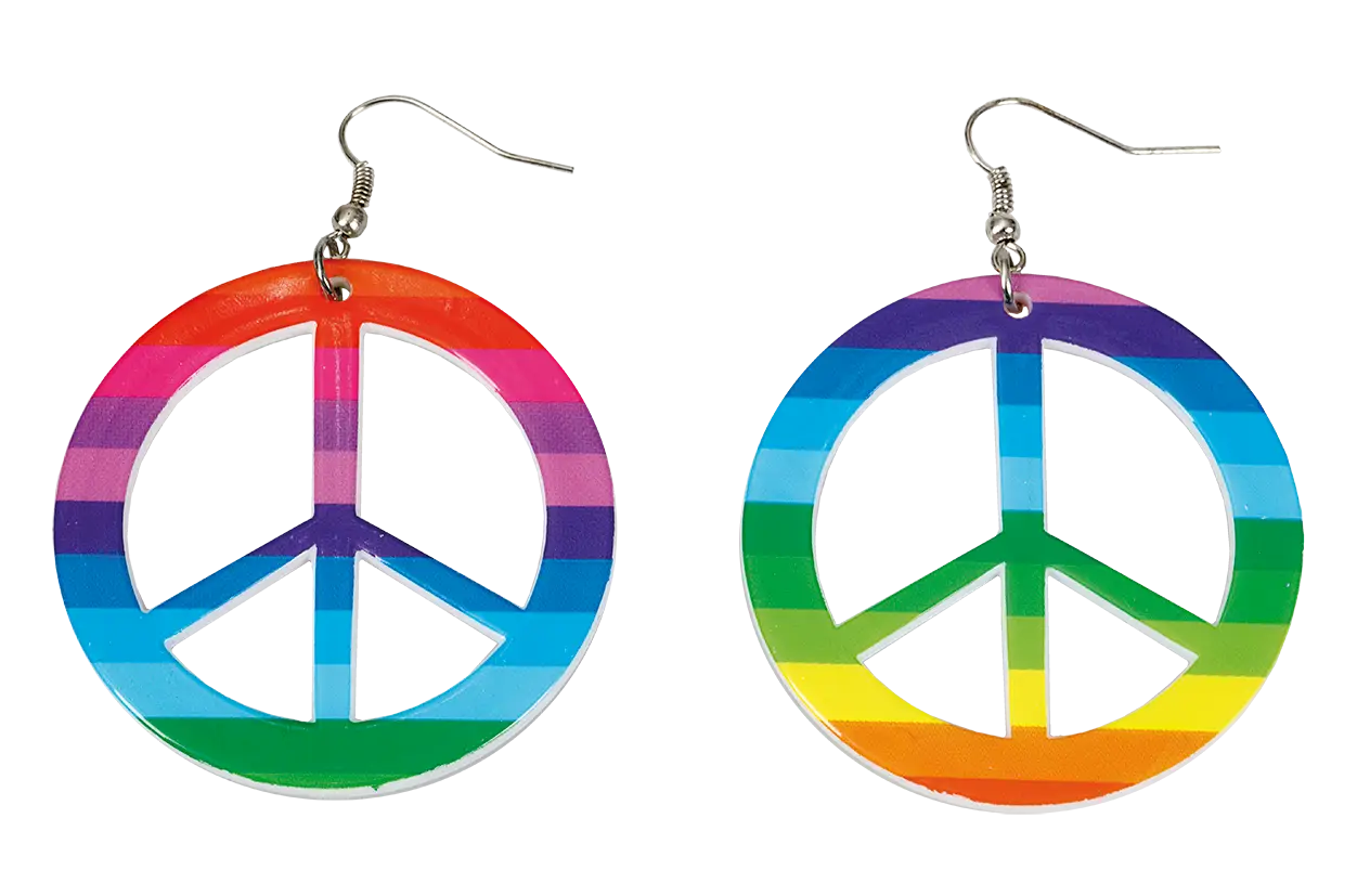 Colorful Peace Symbol Earrings