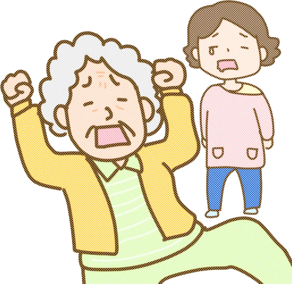 Elderly Woman Crying with Concerned Person
