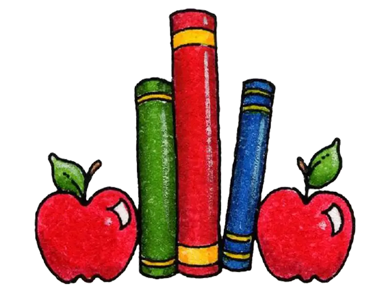 Books and Red Apples for Education