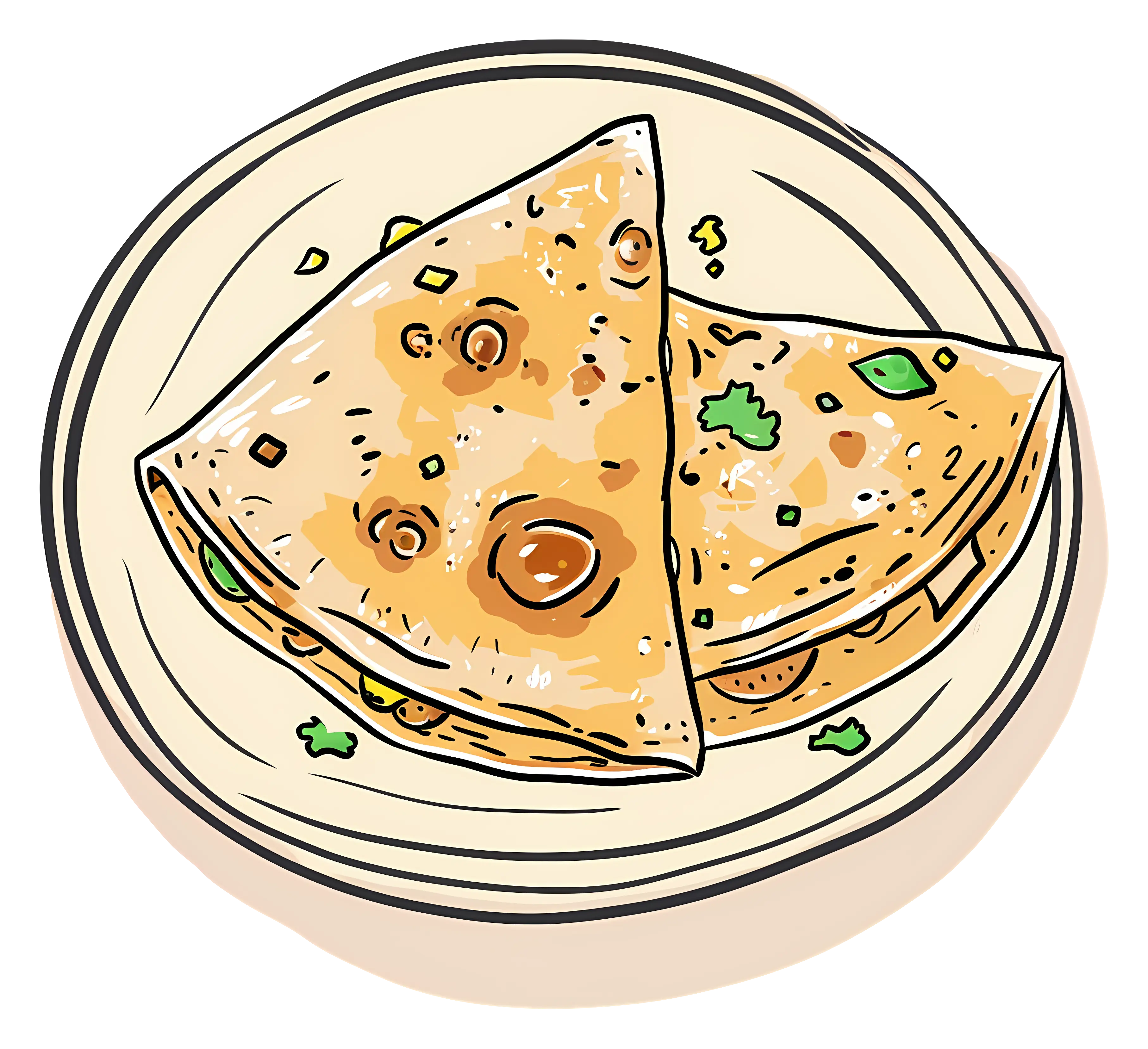 Stuffed Paratha on a Plate