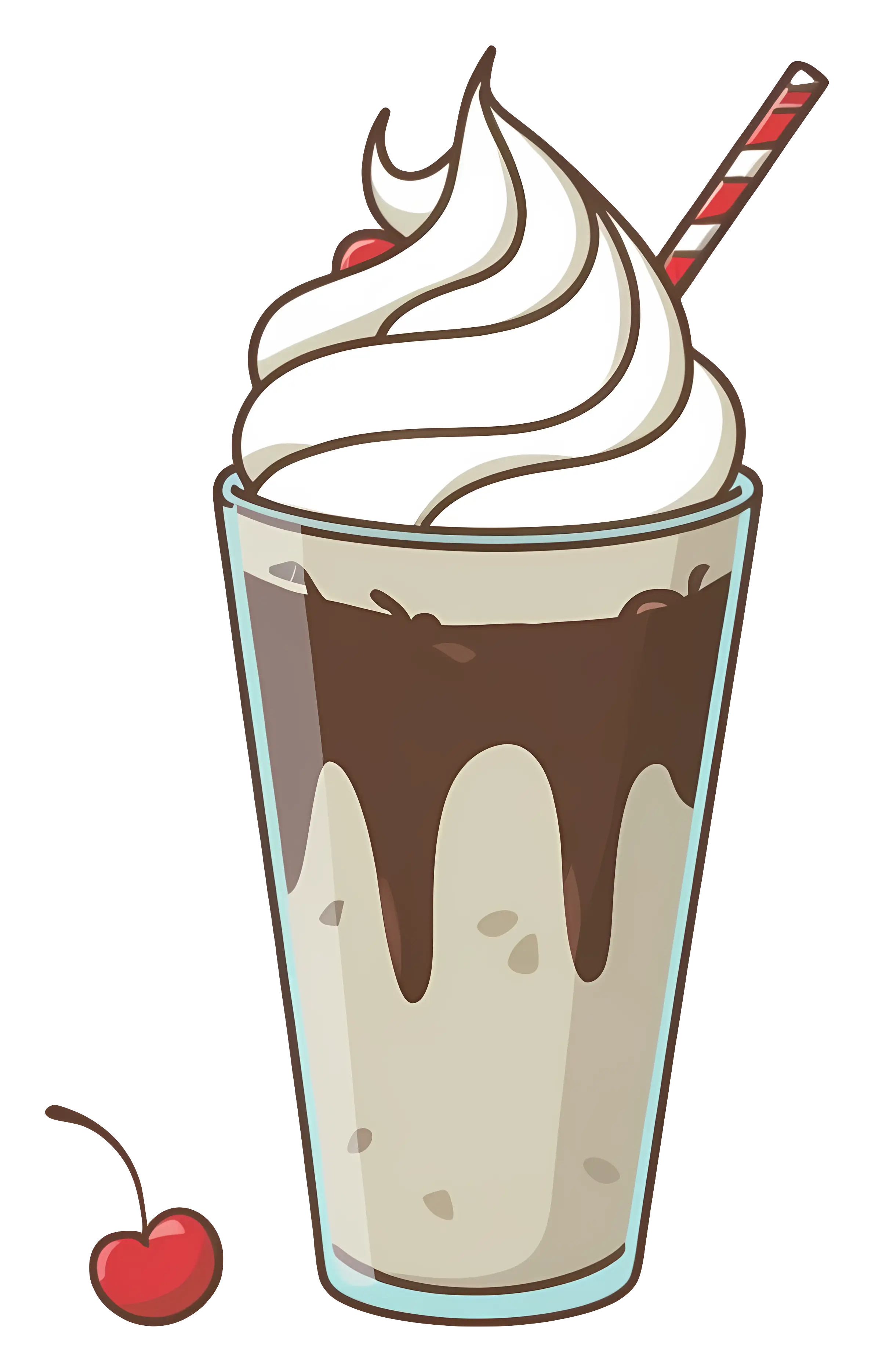 Delicious Milkshake with Whipped Cream and Cherry