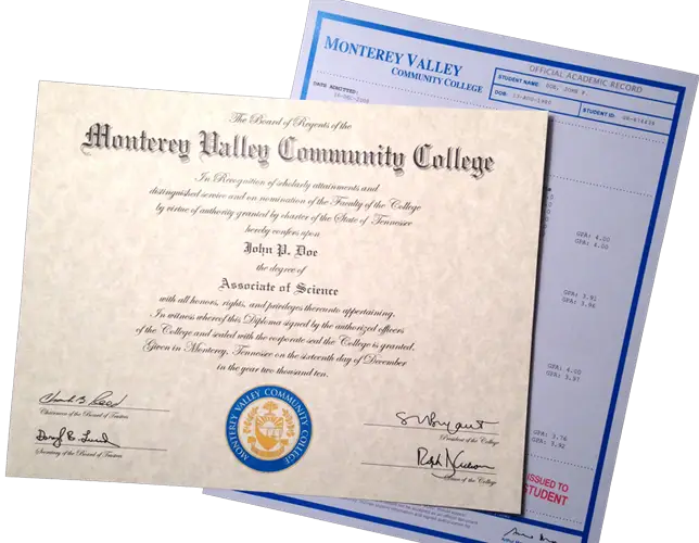 College Diploma and Transcript