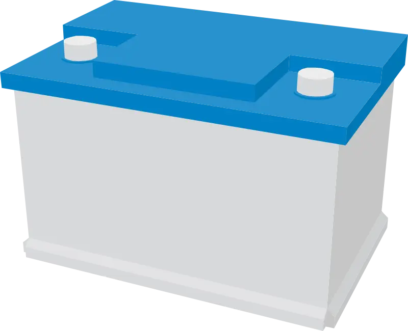 Car Battery Illustration with Blue Top