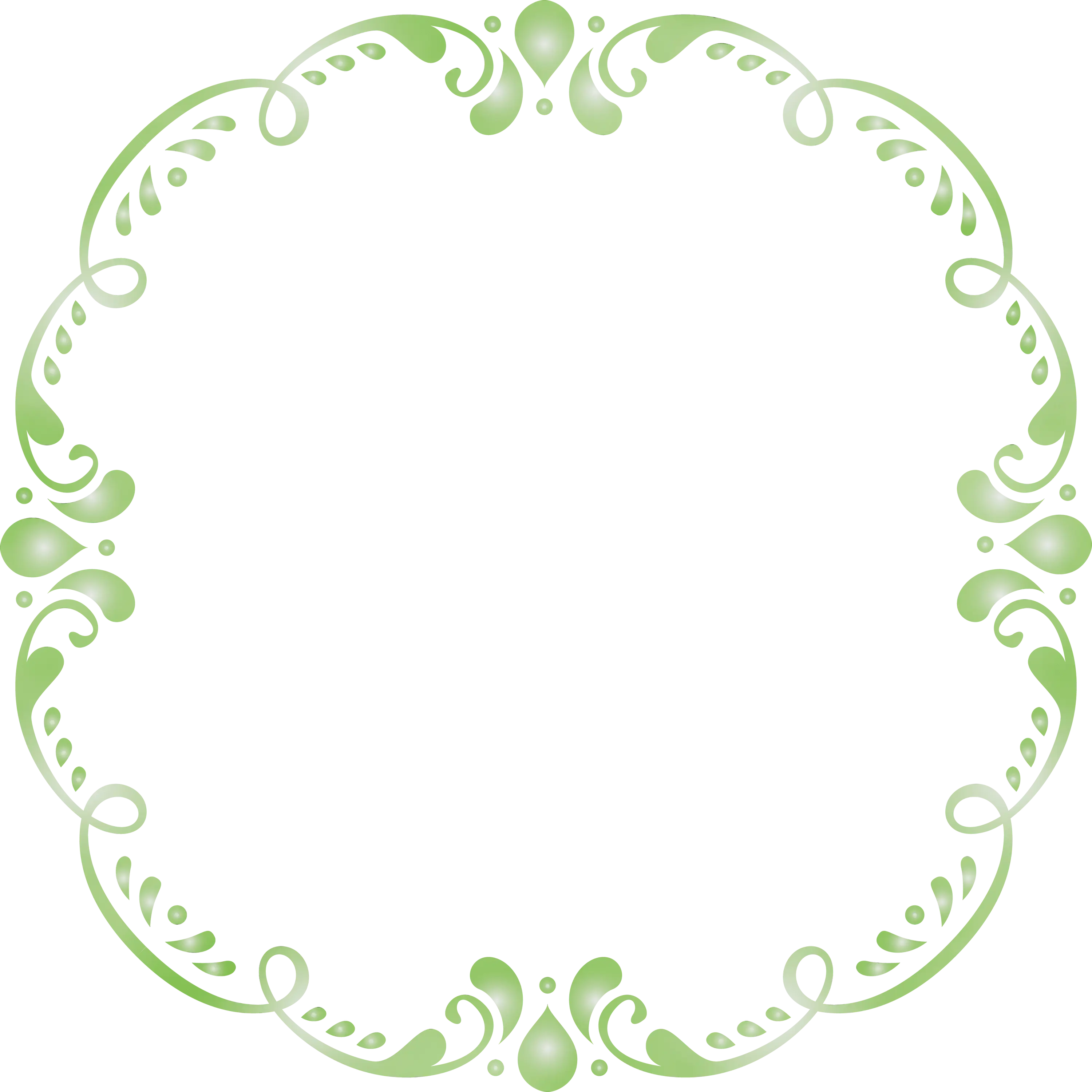 Green Decorative Floral Frame Illustration