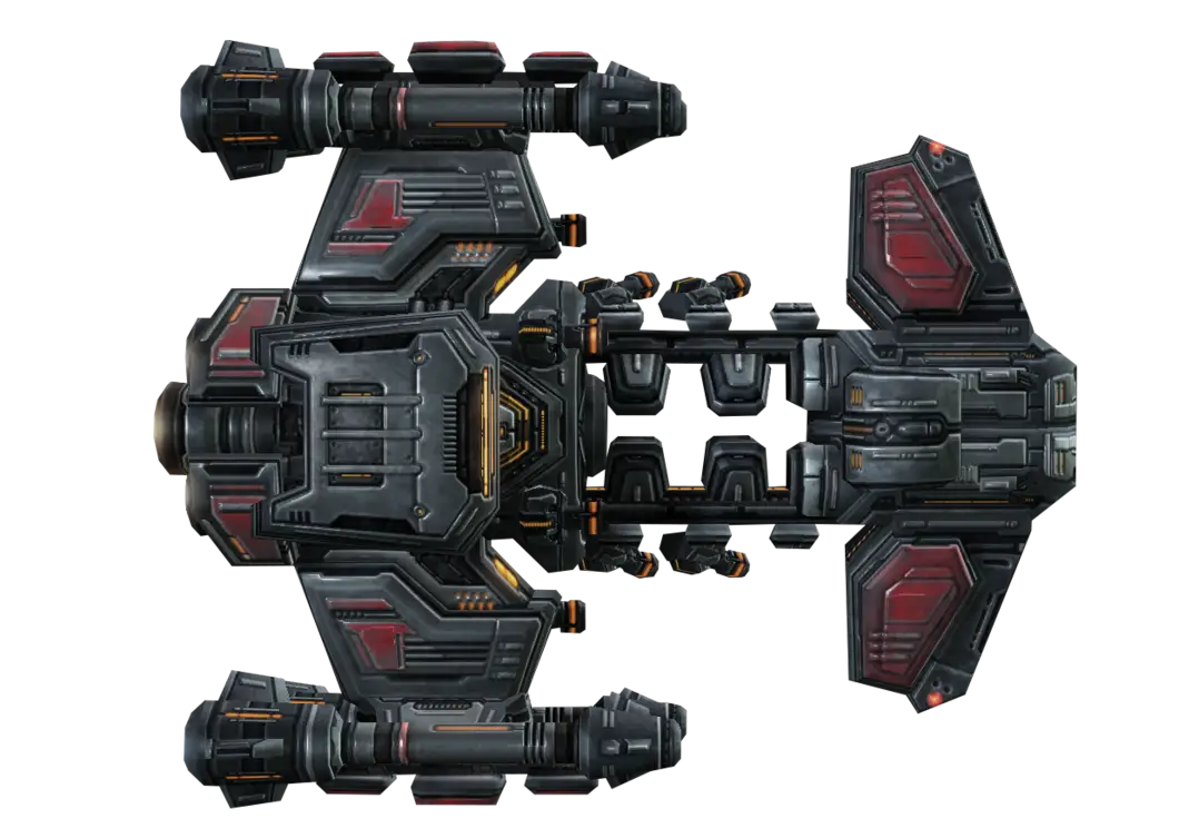Futuristic Spaceship with Red Accents