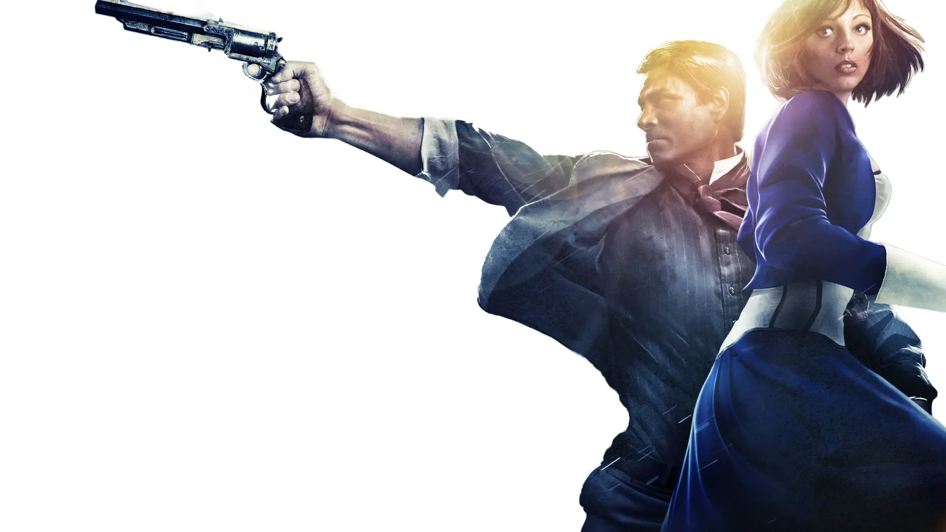 Action Scene with Two Characters and a Gun