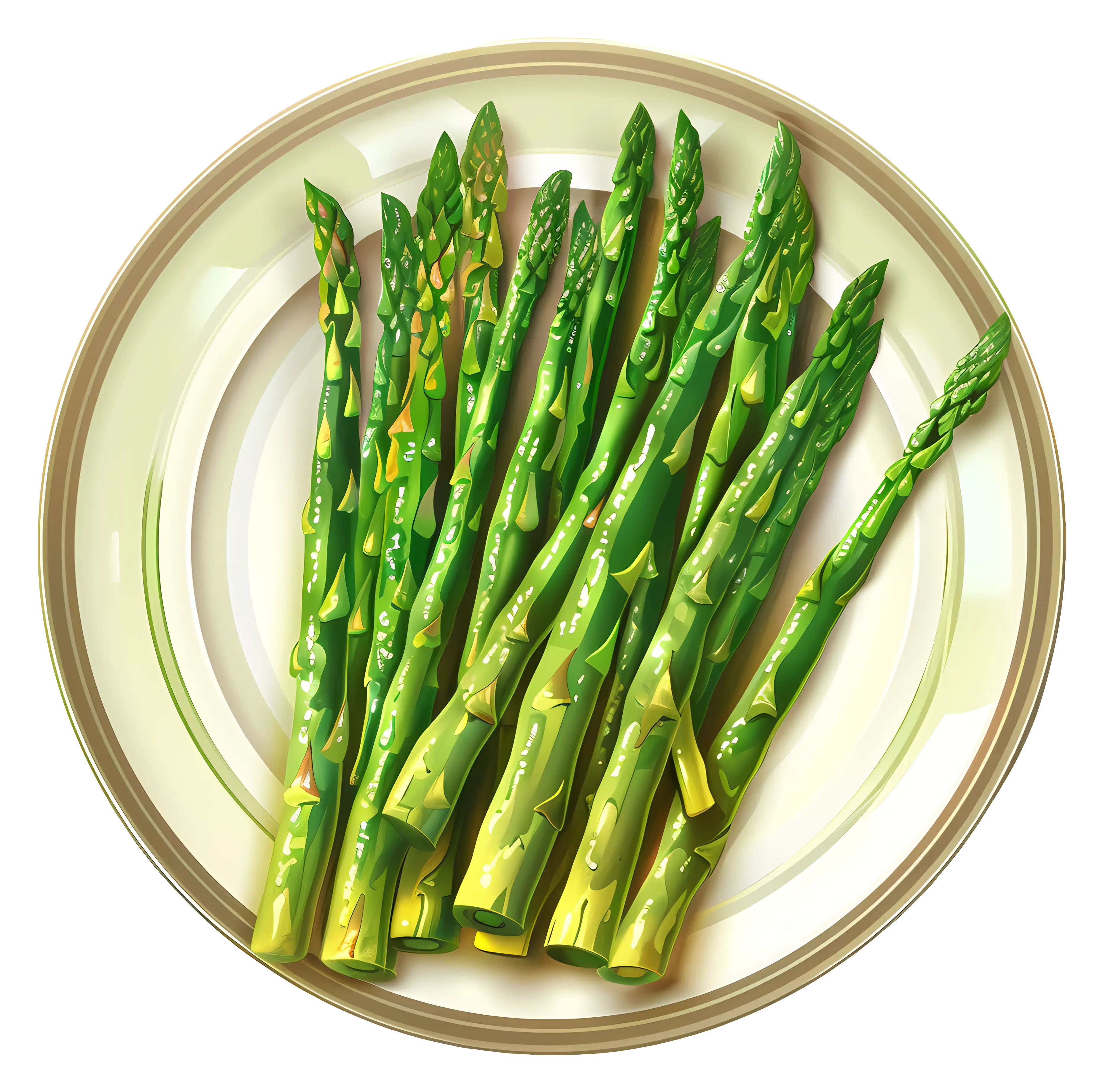 Plate of Fresh Green Asparagus