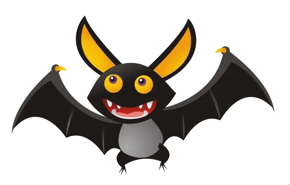 Cartoon Bat with Cute Features for Halloween