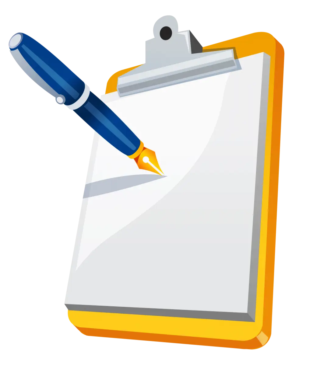 Clipboard and Fountain Pen Clipart Design