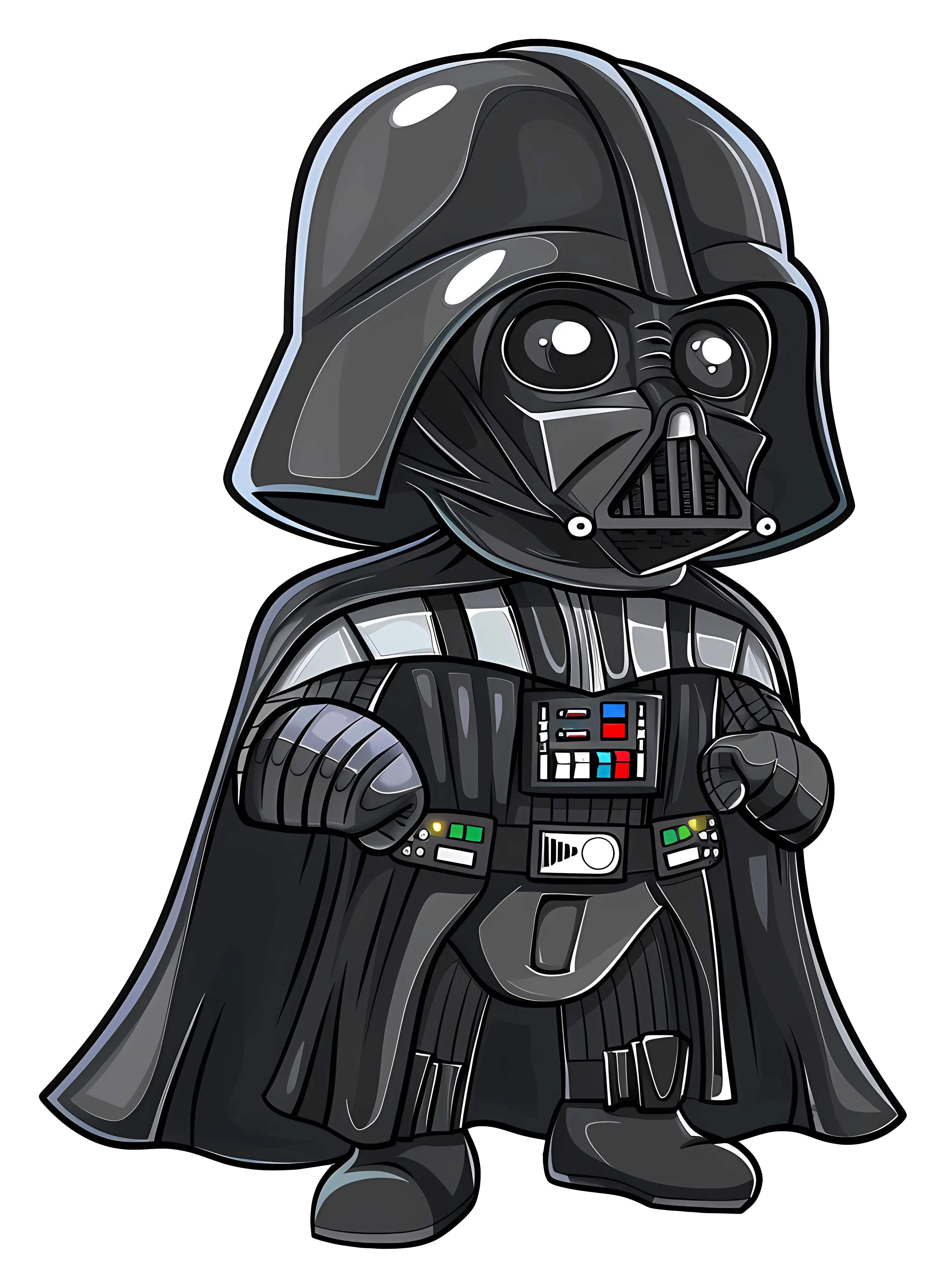Cartoon Character in Black Armor Costume