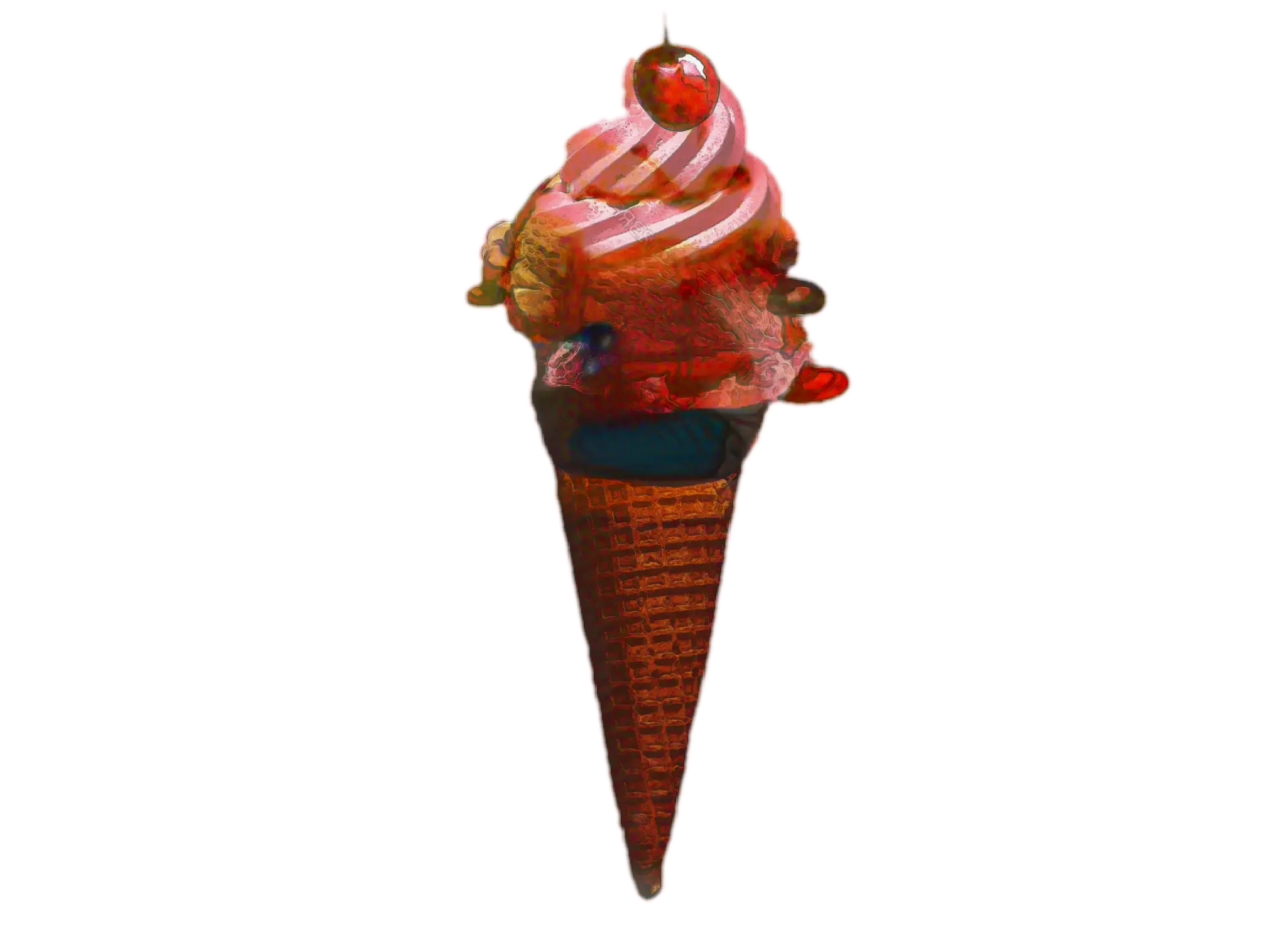 Colorful Ice Cream Cone Illustration