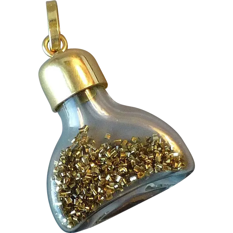 Gold Pendant with Tiny Beads