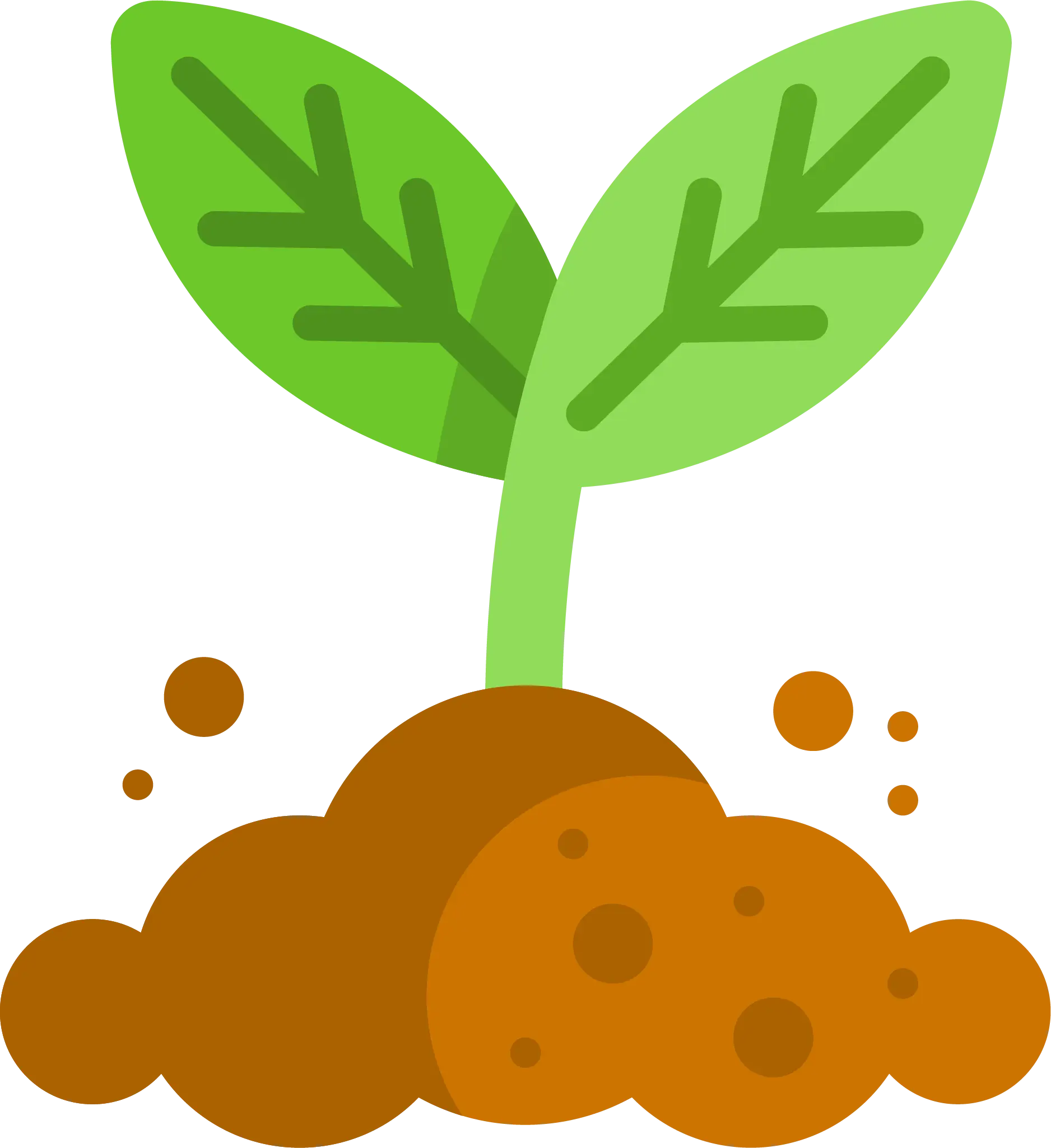Young Plant Sprouting from Soil Illustration
