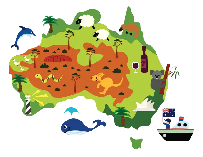 Illustrated Map of Australia
