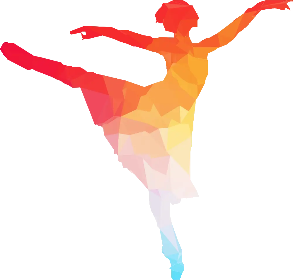Colorful Polygonal Ballet Dancer