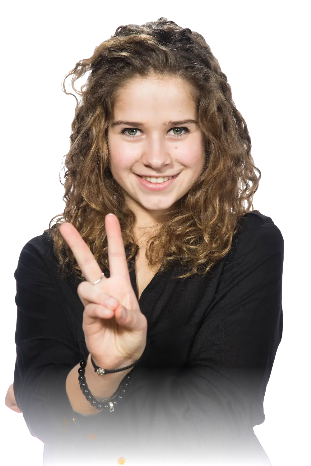 Girl Showing Peace Sign