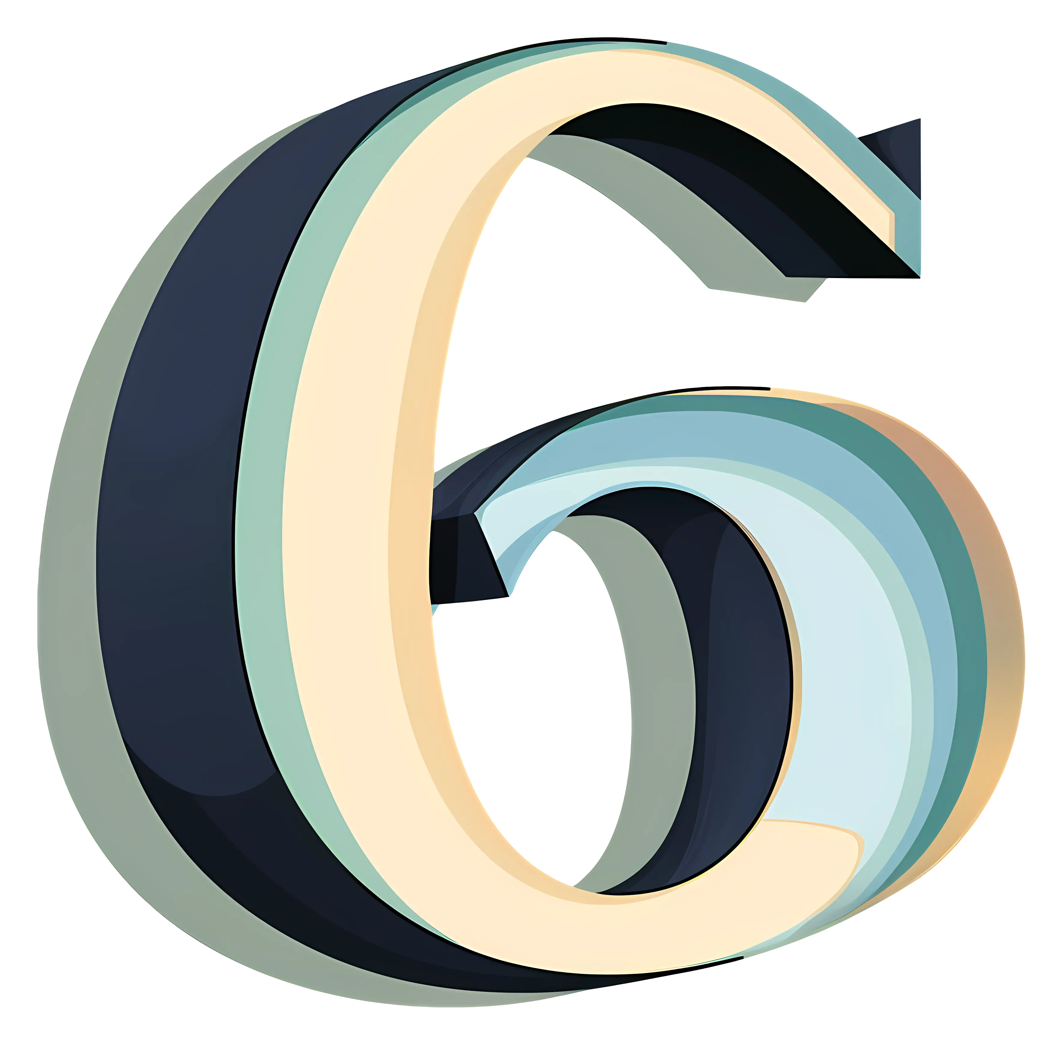 Stylized Number 6