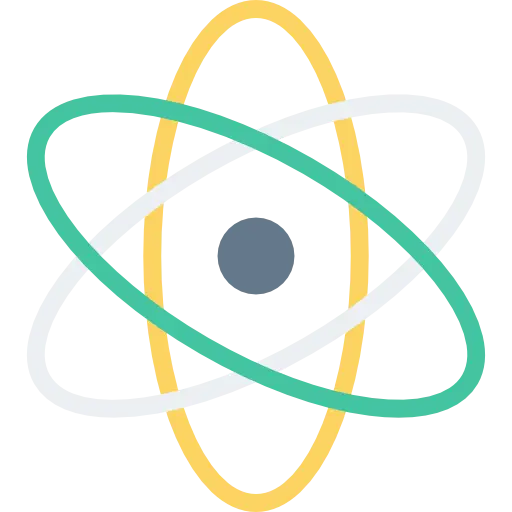 Atom Symbol with Orbiting Electrons in Science Illustration